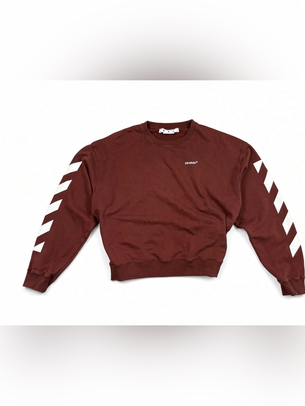 Off-White Diagonal Stripe Sweatshirt XXL Burgundy Seasonal Crewneck